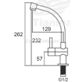 Gooseneck sink mixer air dingin hanya untuk dapur